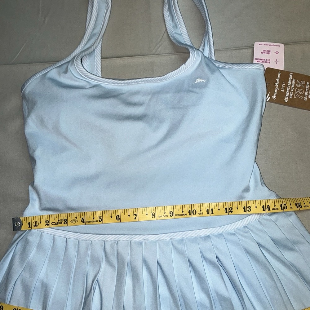 Tommy Bahama Womens Blue Pleated Active Tennis Dress Cutout Back S NWT - Picture 8 of 10